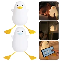 led night light silicone touch sensor cute duck bedroom night lamp kids baby night lights desktop table luces decoration chambre