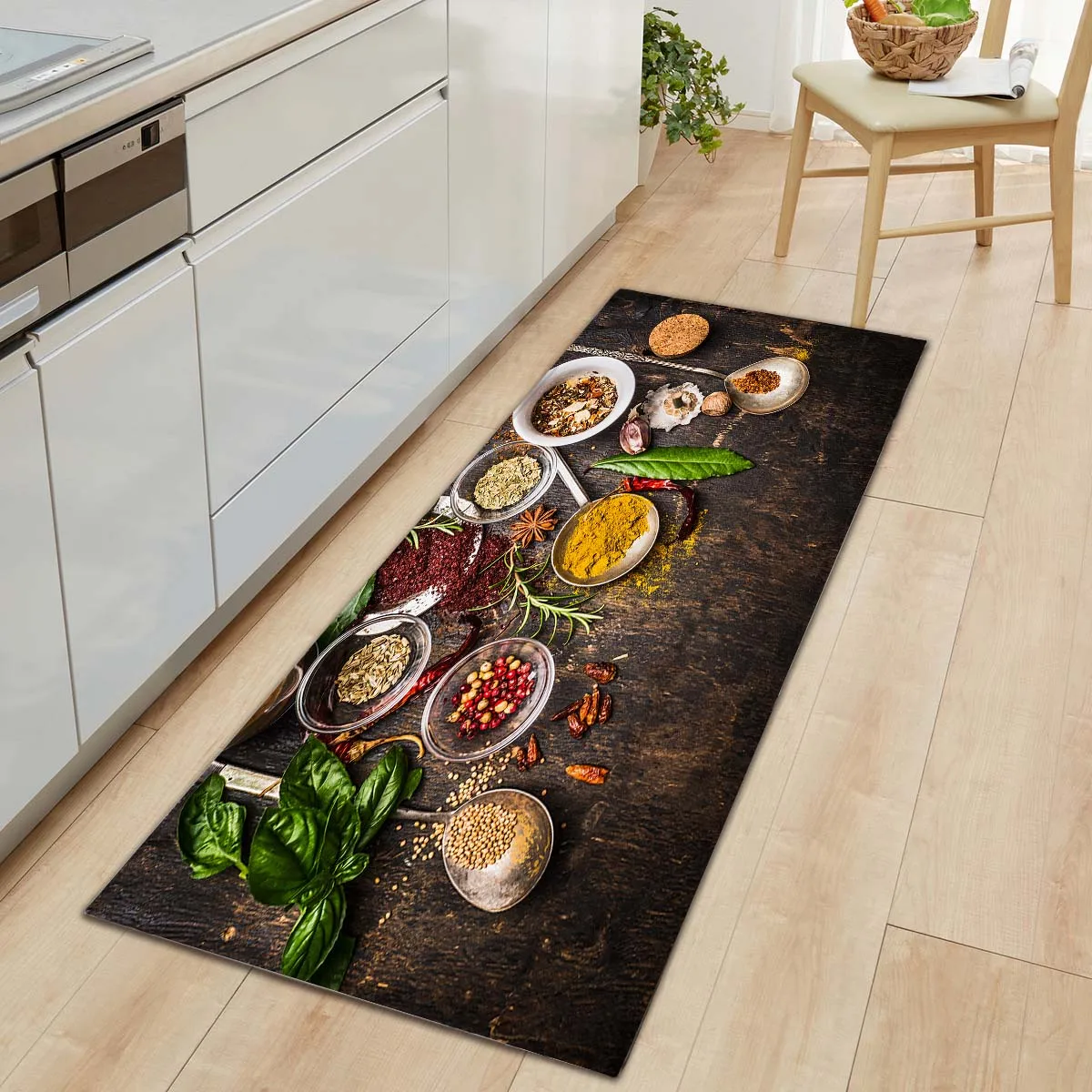 

Spices Pattern Living Room Rug Flannel Kitchen Carpet Doormats Non-slip Entrance Door Mat Hallway Rugs for Bedroom Bathroom