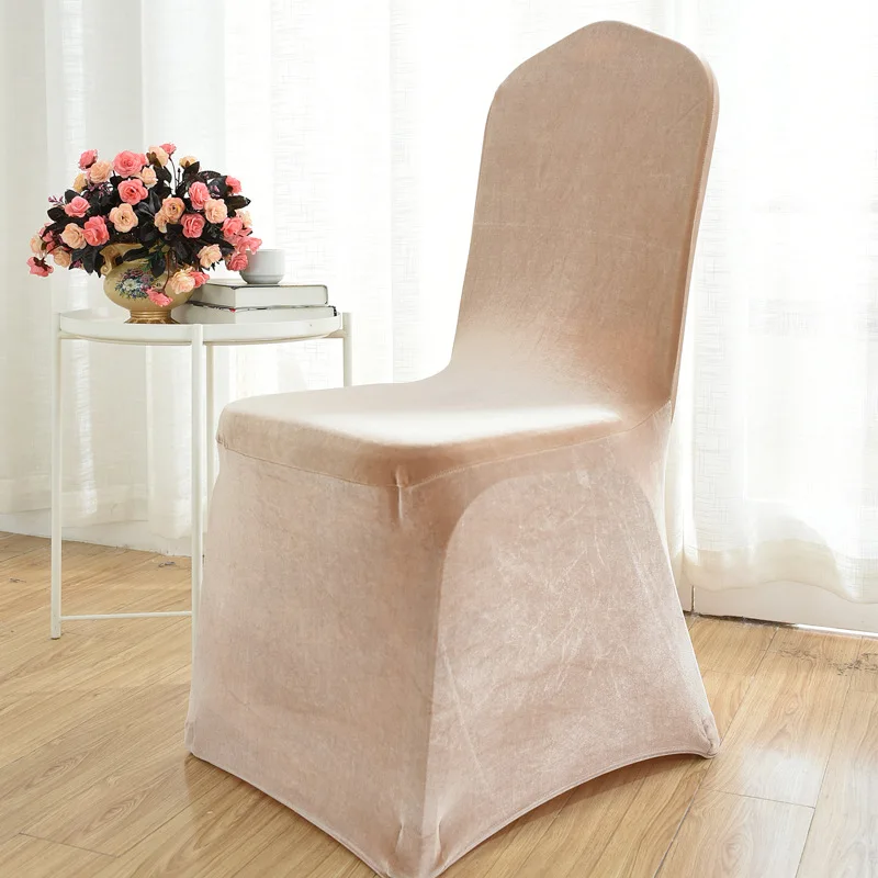 50/100 шт./лот плюшевая ткань сплошной цвет крышка стула стул для столовой протектор