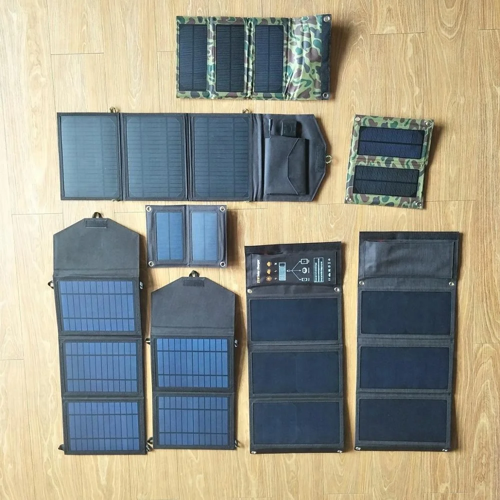 

14 Watt Folding Solar Panel Backup 5V USB Battery