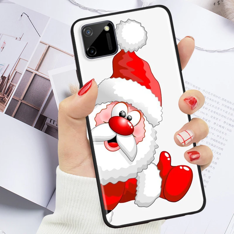 

Christmas Cartoon Moose Shockproof Cover for OPPO Realme7 7i 6 5 3 2 Pro C1 C2 Black Phone Case Shell Soft Fundas Coque Capa