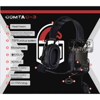 comtac iii 3 tactical headset fcs peltor pickup noise reduction headphone silicone earmuffs shooting protector for walkie talkie