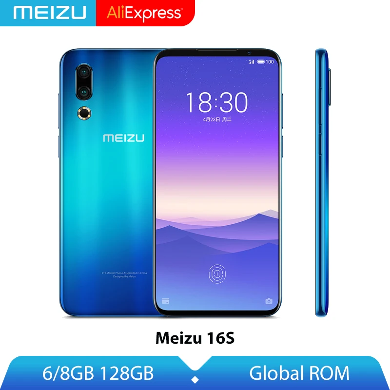Оригинальный Meizu 16 s 6 GB/8 GB 128GB Смартфон Snapdragon 855 15 &quotFHD + AMOLED 48MP двойная камера AI