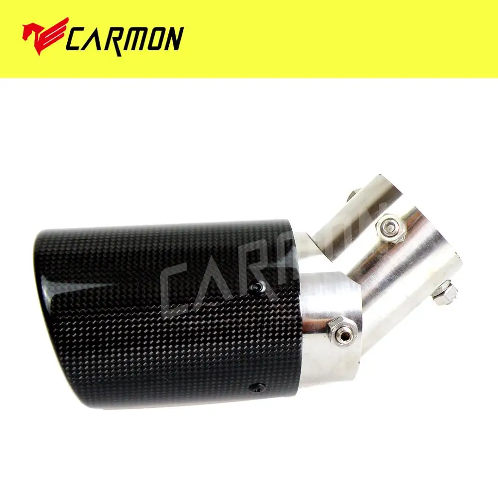

No Logo Angle Adjustable Carbon Fibre Car Exhaust Pipe Curly Edge Carbon fiber muffler tip for Honda Toyota Nissan etc..