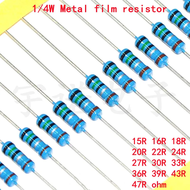 

Металлический пленочный резистор 100 15R 16R 18R 20R 22R 24R 27R 30R 33R 39R 43R 47R 15 16 18 20 22 24 27 30 33 36 39 43 47 Ом, 1% шт.