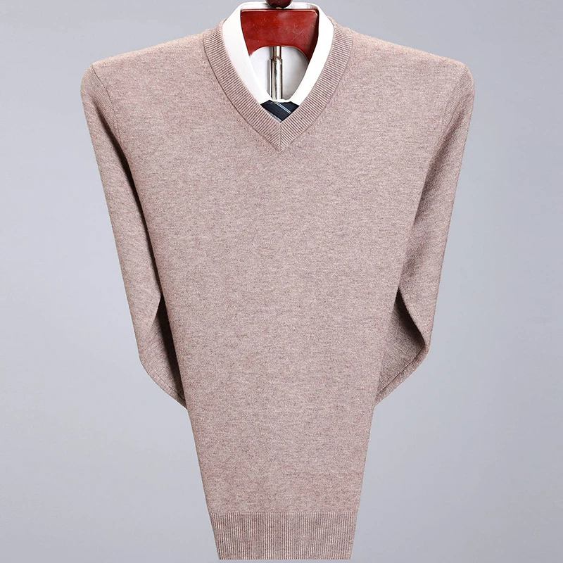 Новинка 2020 повседневный осенне зимний теплый пуловер вязаный Однотонный мужской