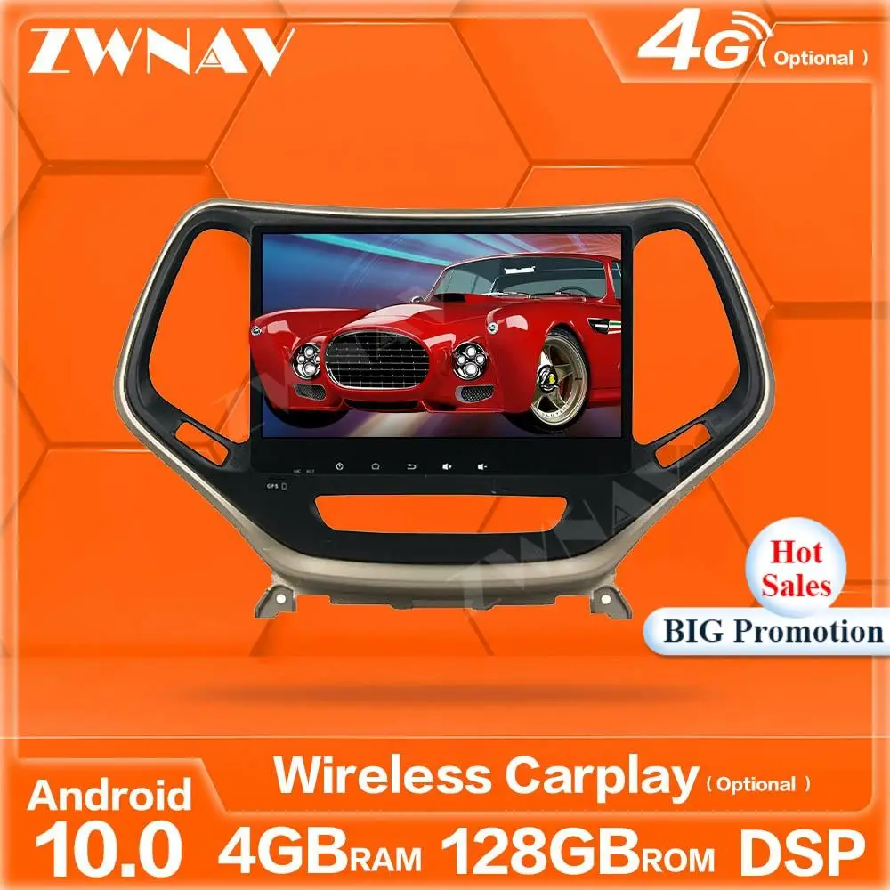 

128G Android Screen For JEEP Cherokee 2014 2015 2016 2017 2018 2019 2020 Carplay Player GPS Navi Auto Audio Radio Stereo BT Unit