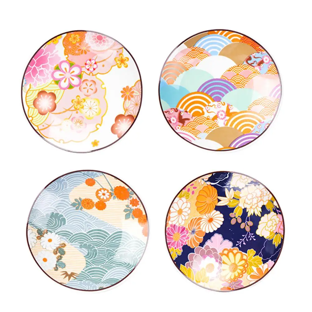 Adeeing 4Pcs/Set 4.8Inches Cherry Blossom Pattern Series Ceramic Dish Set | Дом и сад