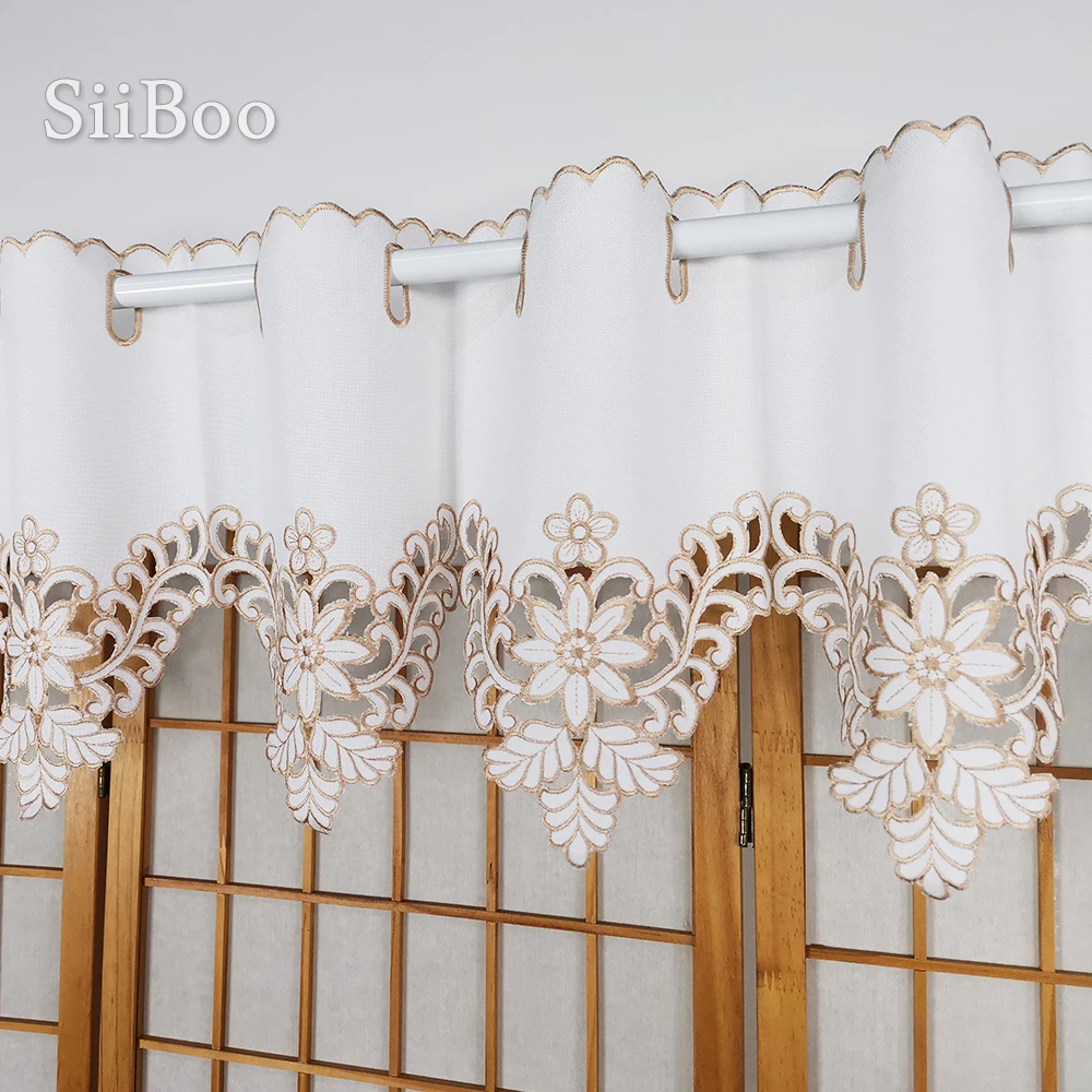 Европейский пасторальный стиль полутуба занавеска для гостиной с вышитым