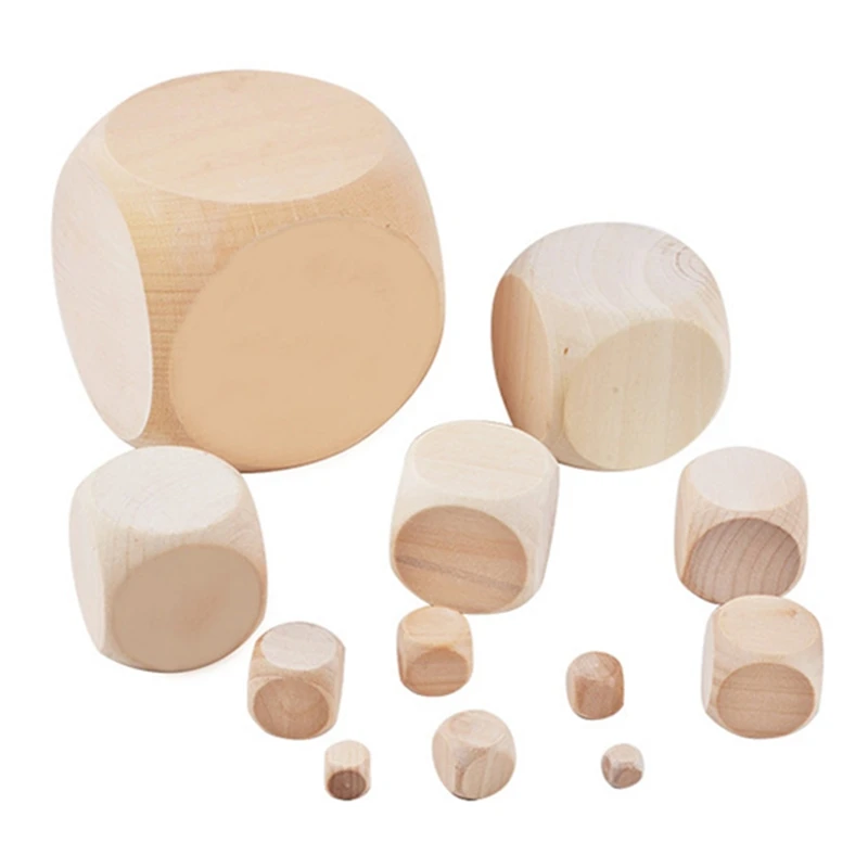 10 шт. 6-сторонние пустые деревянные игральные кости для вечевечерние НКИ семейные