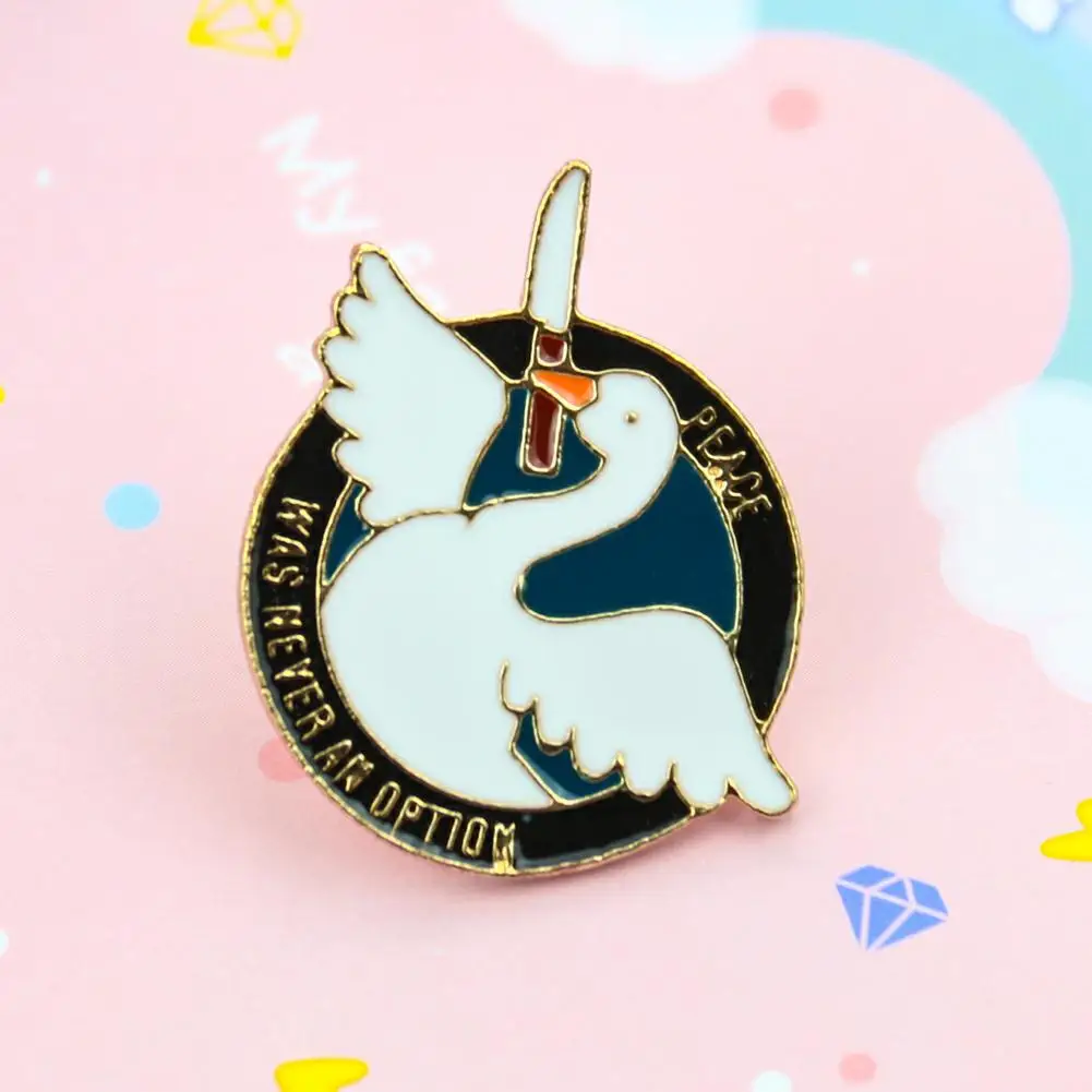 Мультяшная анимационная игра вокруг проблемных гусиных капель масляная Брошь