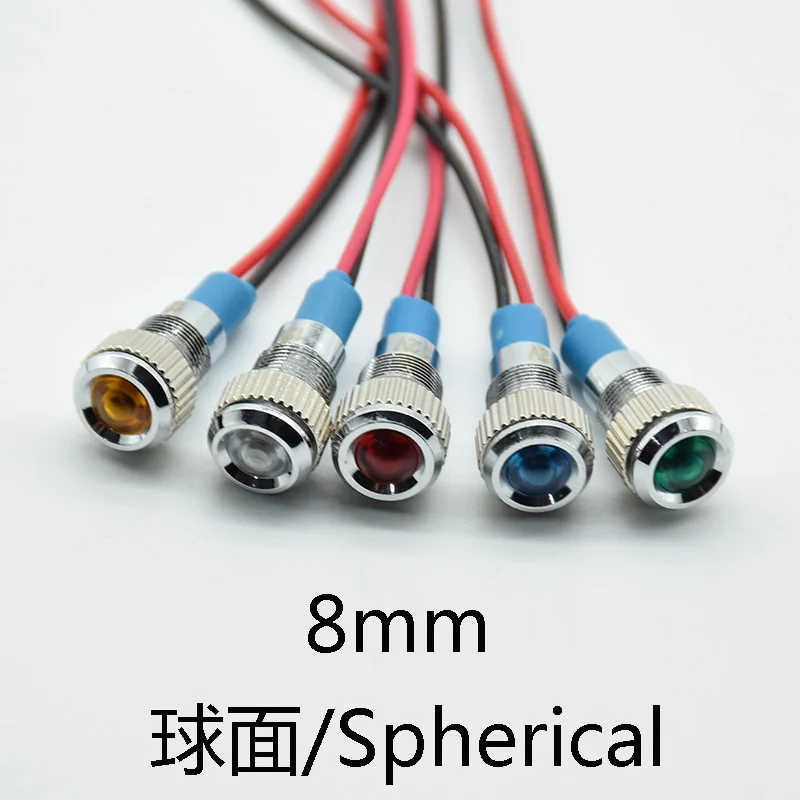 1 шт. 8 мм Предупреждение ющий светодиодный металлический индикатор сигнальный