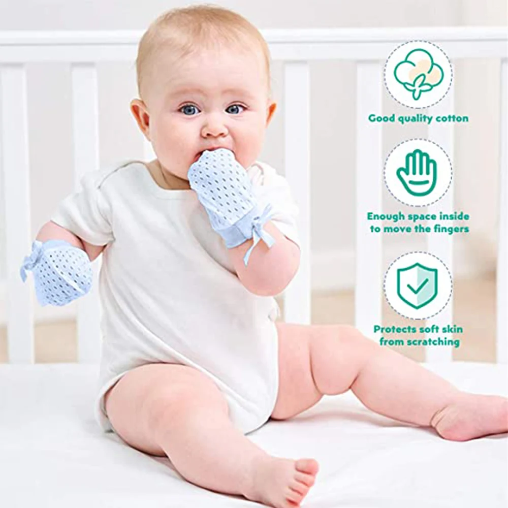 Guantes antiara&ntilde;azos para beb&eacute;s reci&eacute;n nacidos, sin ara&ntilde;azos, para ni&ntilde;os y ni&ntilde;as de 0 a 12 meses-2