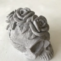 3d skull baking chocolate cake mould handmade resin concrete craft fondant candy candle making silicone molds