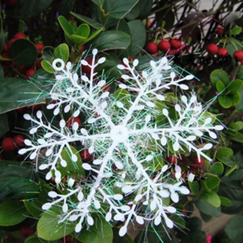 Белые пластиковые поддельные снежинки рождественские украшения подвеска для