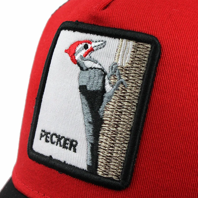 Модная сетчатая бейсболка с вышивкой животных для женщин и мужчин шапка уличного