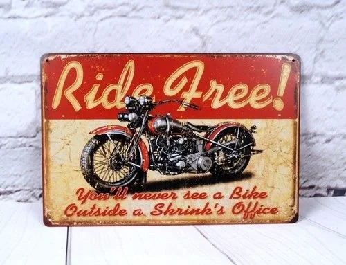 

Free Ride Metal Signs Bar Wall Plate Poster Iron Vintage Tin Signs