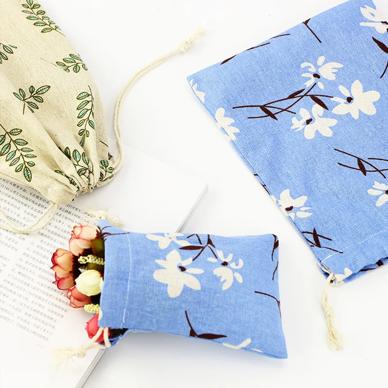 Хлопковая Сумка на шнурке карманная сумка для кухни маленькая тканевая