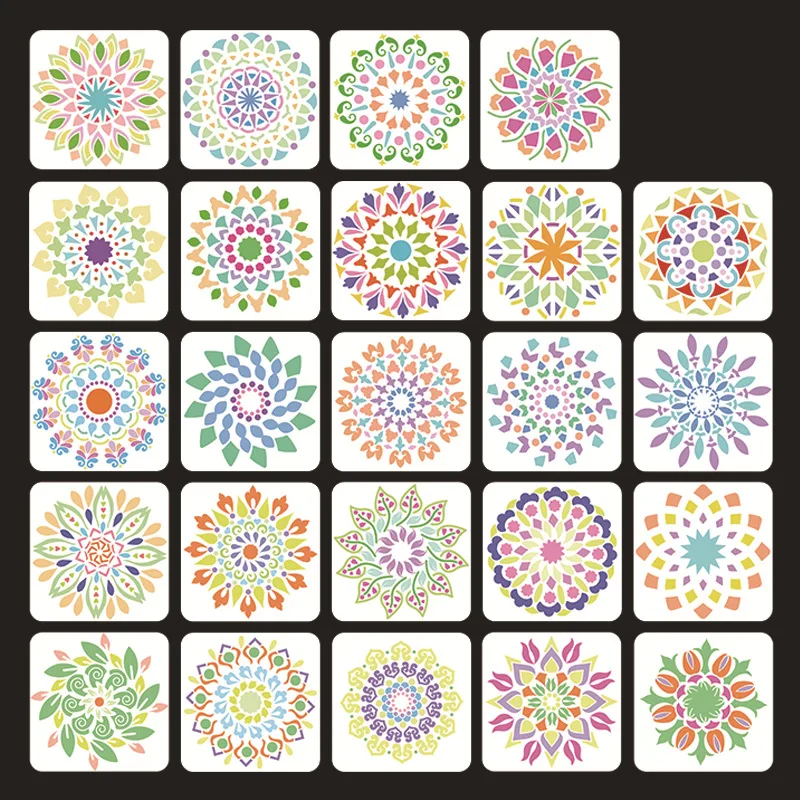 Трафареты для рисования мандалы большой размер 8 дюймов ажурный трафарет пола