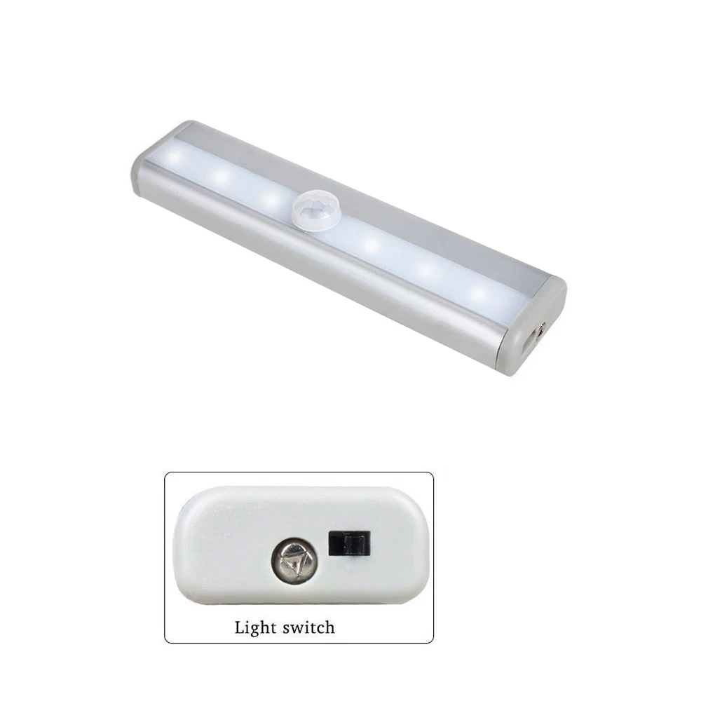 6/10 светодиодный ных ночных светильников для шкафа с датчиком движения | Дом и сад
