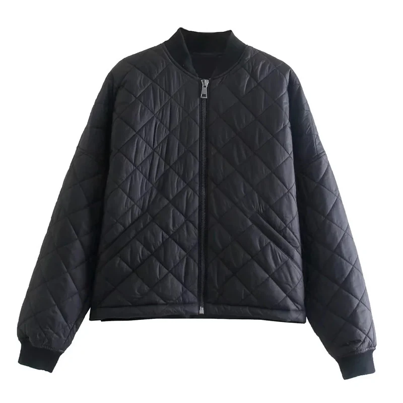 

Куртка-бомбер женская стеганая на молнии, зимняя, 2021