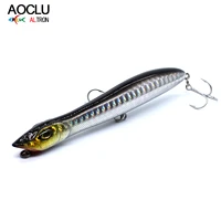 aoclu super quality 5 colors 105mm 9g top water hard bait fishing lure stick pencil long distance cast shake floating vmc hooks