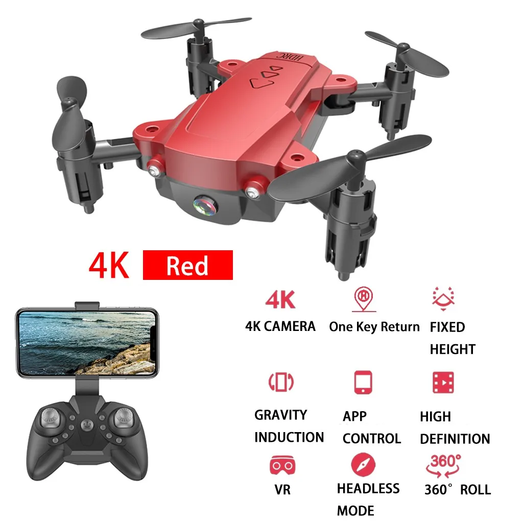 B Рыболовный Дрон iqos H16 2,4G 4K HD камера Wi-Fi FPV высота удержания Складной Микро Карманный Дрон с селфи pgytech посадочная площадка - Цвет: B
