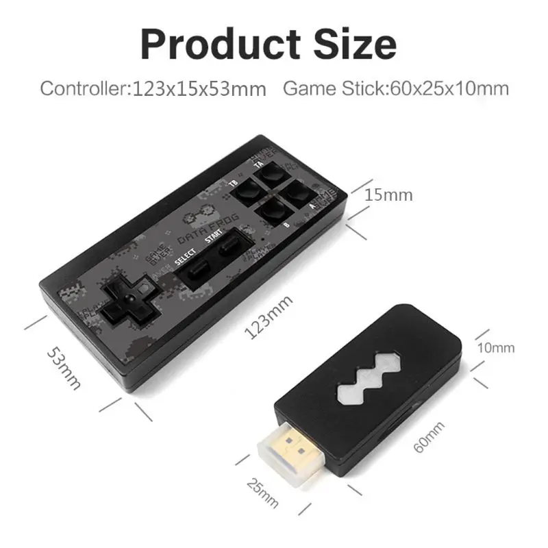 

Data Frog Wireless Handheld TV Video Game Console Built in 568 Classic Game Mini Retro Controller HDMI Output Dual Player