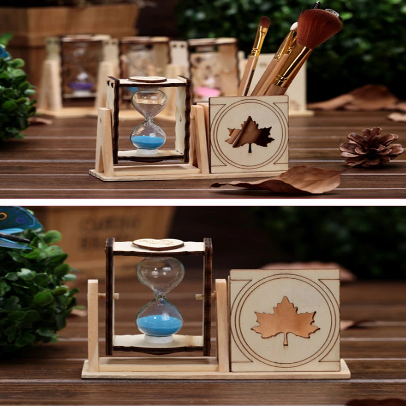 Подставка для ручек простая деревянная Одиночная ручка песочных часов держатель