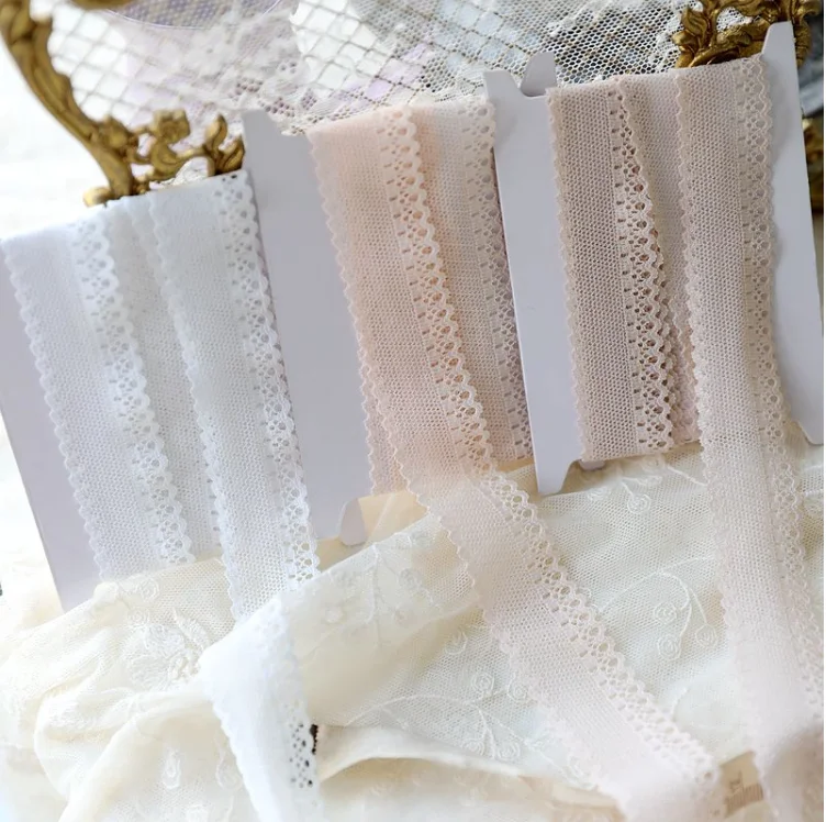 Hot!! 5 Meters White Pink Orange Lace Ribbon Stretch Elastic Trim Sewing Supplies Applique Fabric On sale DIY Garment | Дом и сад