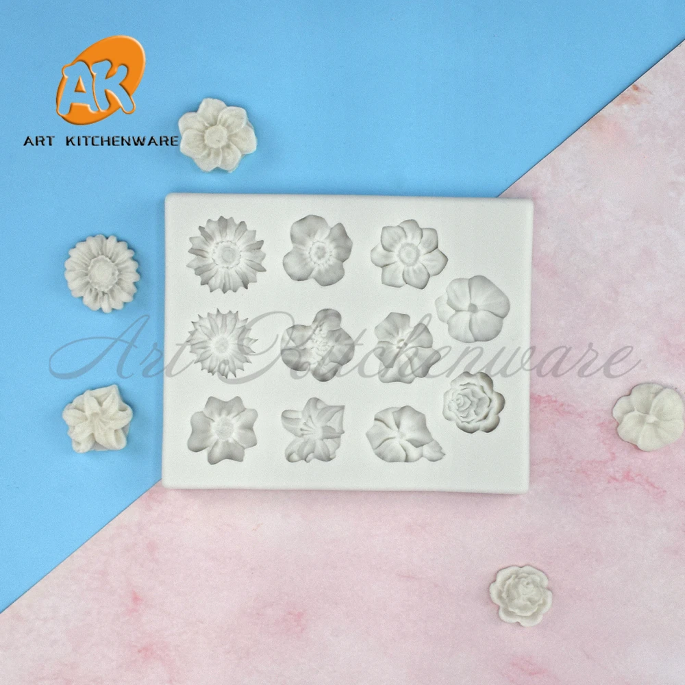 

Sunflower Rose Flowers Shape Silicone Mold Cake Border DIY Decoration Chocolate Sugar Craft Polymer Clay Crafts 3D Mould Tools
