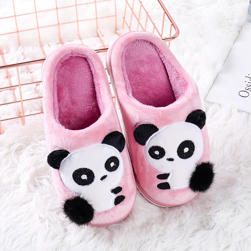 Детские тапочки домашние с пандой и животными Новинка 2019 года Сезон Зима Детская