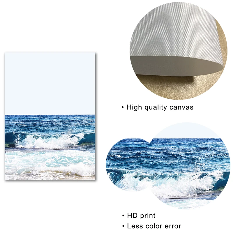 Постер океанского пляжа волны серфинг холст живопись пейзаж настенное искусство