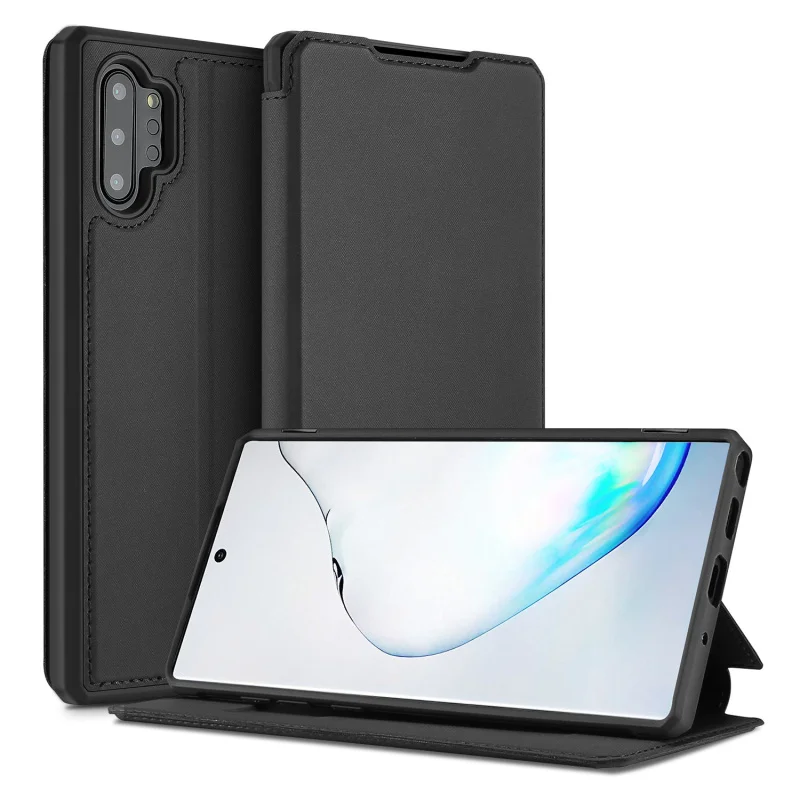 Ударопрочный силиконовый резиновый и кожаный чехол для телефона samsung Galaxy Note 10/Plus Магнитный Флип-карта 360 полный защитный чехол