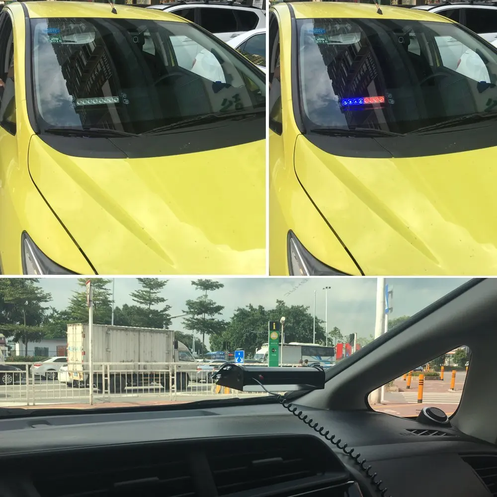 

8 LED Car Truck Emergency Flasher Sun visor LED Strobe Warning Light Police Flash Lights 3 Flashing Modes 12V
