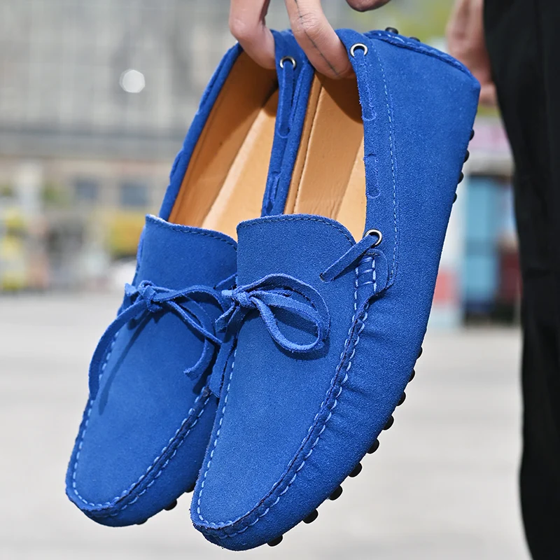 

2021 New Fashion Men Suede Loafers Big Size 49 Classic Casual Shoes Peas Shoes Soft Comfortable Driving Shoes Moccasins for Male