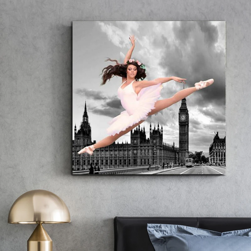 Картина для гостиной балетный постер с танцовщицей настенная живопись на холсте