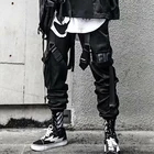 Брюки-карго мужские с карманами, повседневные штаны в стиле хип-хоп, тренировочные брюки, уличная одежда с лентами, Techwear