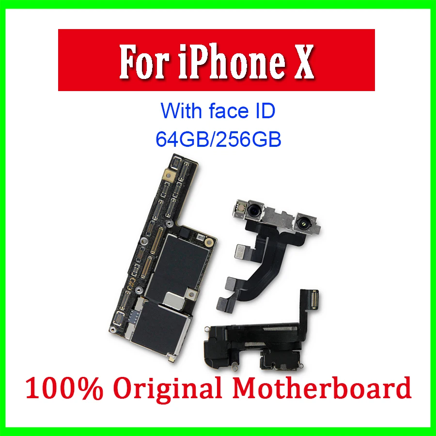 Для iPhone X материнская плата с/без лица ID 64 Гб 256 ГБ оригинальная разблокированная