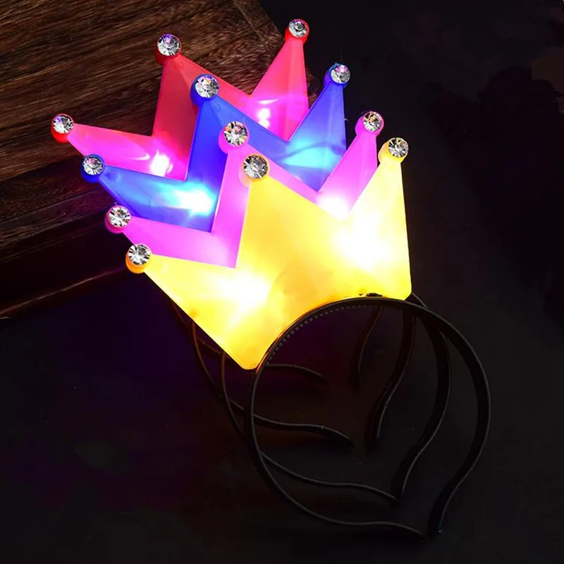 

2021 New Princess Tiara Crown LED Flashing Headband Kids Adults Light Up hair Accessories Christmas Rave Glow Party Supplies