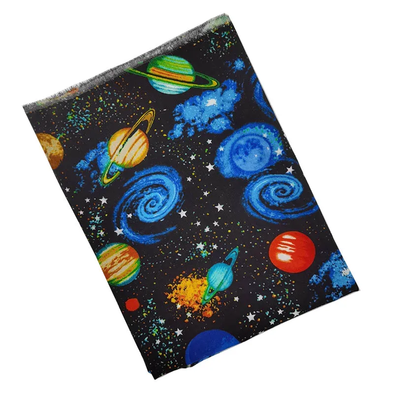 Beautiful 100% Cotton Fabric Black Universe Space Galaxy Printed Fabric Patchwork Sewing Material For Diy Children's Clothing