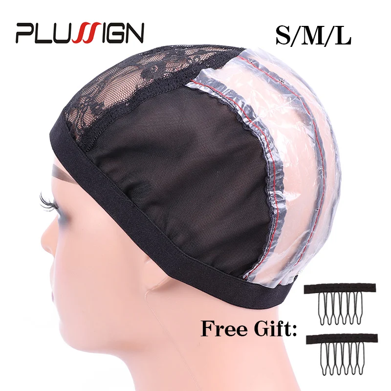 10Pcs Hair Clips 5Pcs Spandex Net Glueless Hairnets Elastic Mesh Dome Wig Cap For Making Human Hair Wigs Black Quality Wig Cup