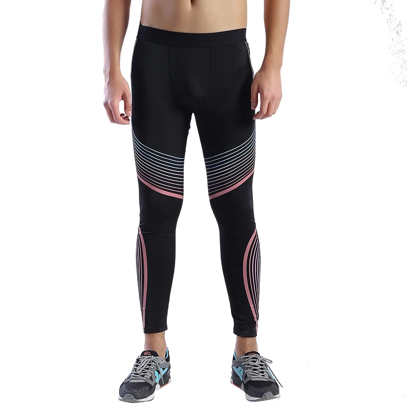

J4790-тренировочные мужские брюки для фитнеса, Мужская термоэластичная облегающая компрессионная одежда для тренировок