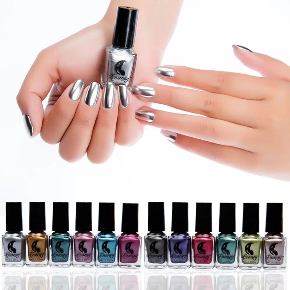 

6ml Metallic Chrome Mirror Effect Manicure Tool Nail Art Polish Varnish Vernis Semi Permanent Nail Lacquer