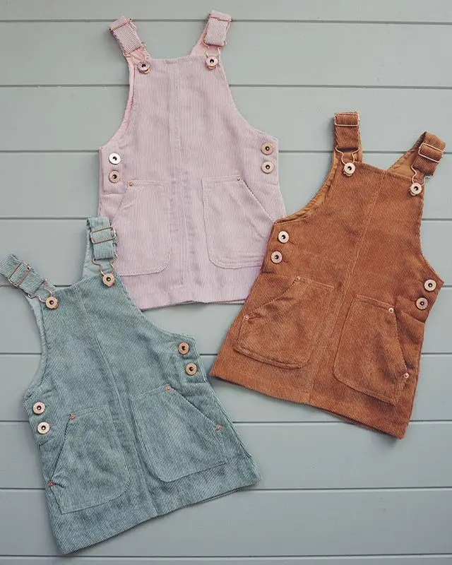 

2020 Baby Clothing 0-5T Toddler Kids Baby Girl Mini Retro Dress Strap Corduroy Dress Suspenders Solid Overalls