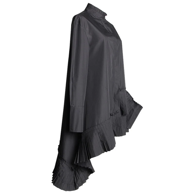 

Women Vintage Long Blouse Asymmetric Oversize Loose Shirt Tops