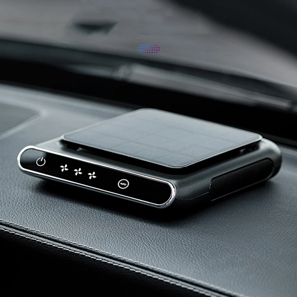 

3 Modes Air Purifier Negative Ion Solar Powered Dust Smell Smoke Remover Vehicle Air Cleaner Auto Electronics Accessories