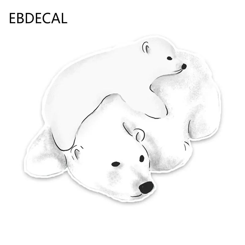 EBdecal белые полярные медведи из мультфильма животное наклейка для Авто/задний