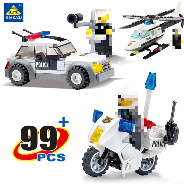 Конструктор городской полицейский патруль мотоцикл вертолет совместим со всеми