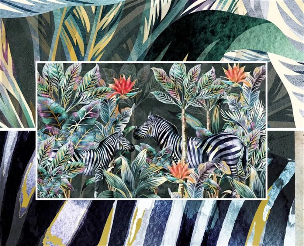 Milofi настенная поверхность на заказ ручная роспись скандинавские тропические